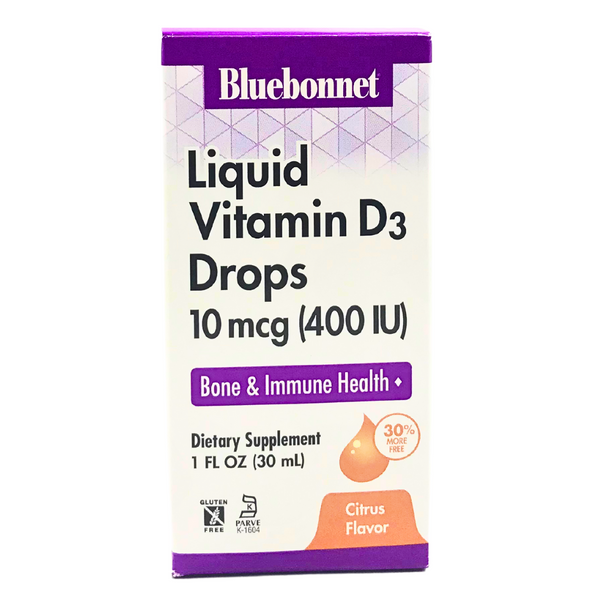 Bluebonnet Liquid Vitamin D3 Drops 10mcg - 400 IU (30ml)