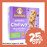 Annie's Organic Chewy Granola Bars - Chocolate Chip (151g) - Organics.ph