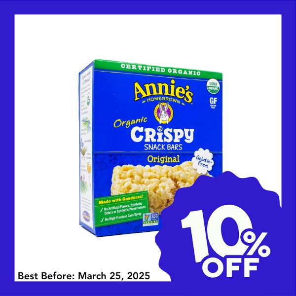 Annie's Organic Crispy Snack Bar - Original (110g) - Organics.ph