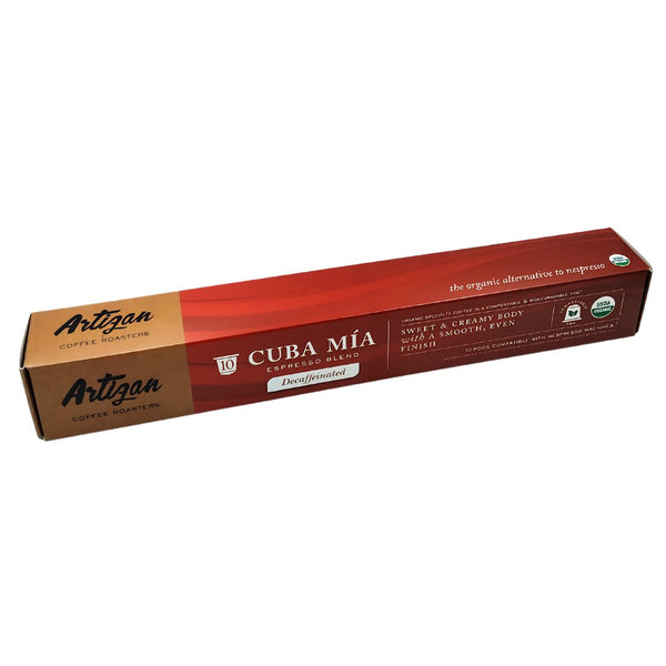 Artizan Organic Nespresso Coffee Pods - Cuba Mia Espresso Blend Decaffeinated (10 pods) - Organics.ph