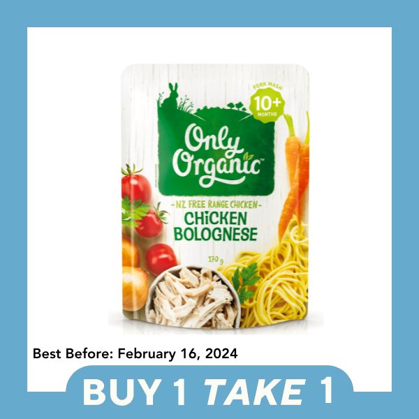 [B1T1] Only Organic Baby Food 10+ months - Chicken Bolognese (170g) - Organics.ph