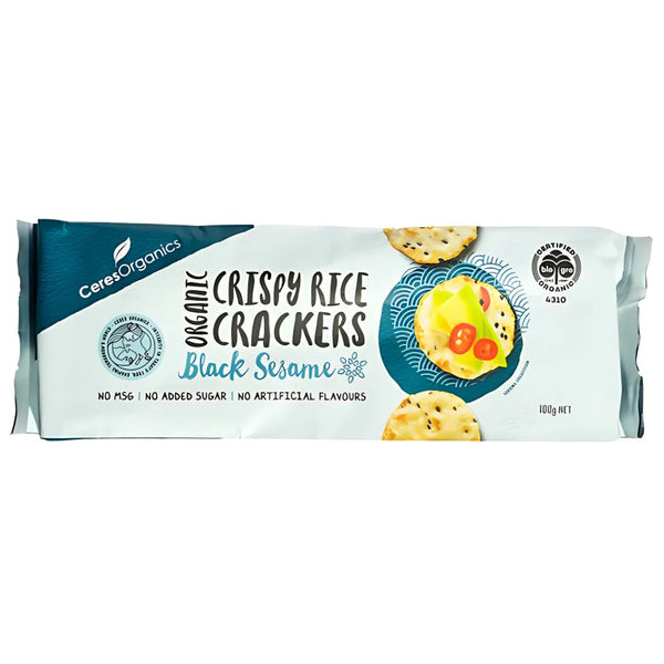 [B2T3] Ceres Organics Crispy Rice Crackers - Black Sesame (100g) - Organics.ph