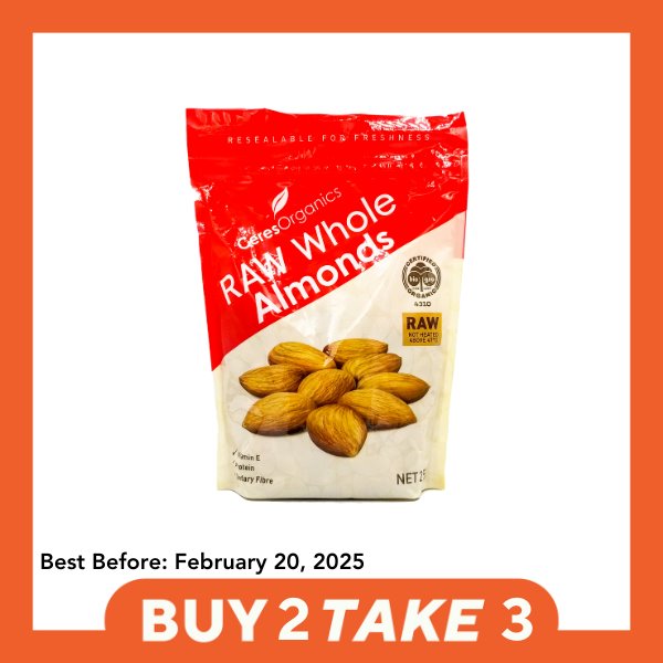 [B2T3] Ceres Organics Raw Whole Almonds (250g) - Organics.ph