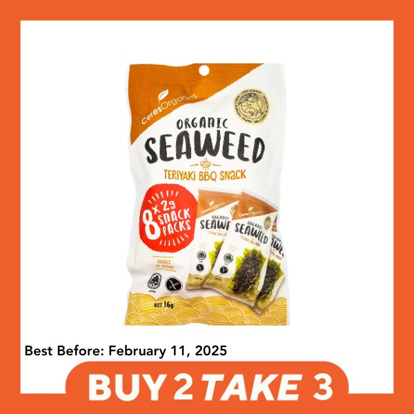 [B2T3] Ceres Organics Seaweed Snack Pack - Teriyaki BBQ (8 x 2g packs) - Organics.ph