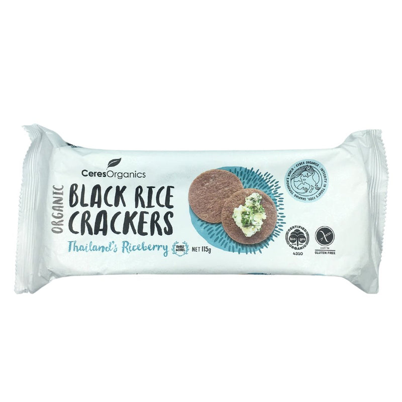 Ceres Organics Black Rice Crackers - Thailand's Riceberry (115g) - Organics.ph