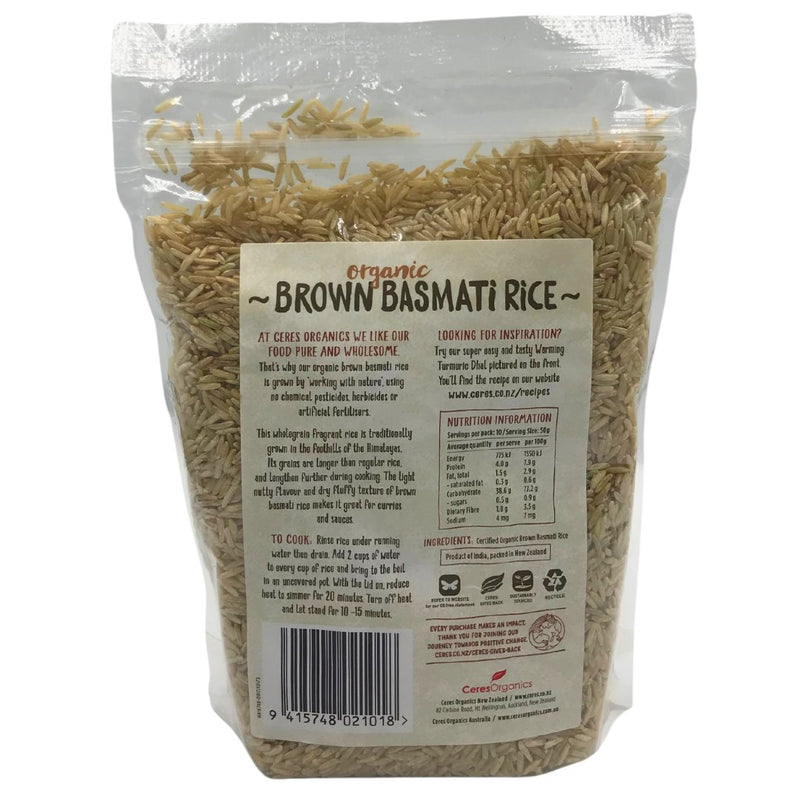 Ceres Organics Brown Basmati Rice (500g) - Organics.ph