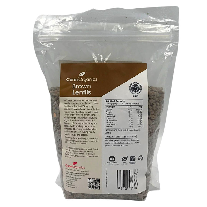 Ceres Organics Brown Lentils (500g) - Organics.ph