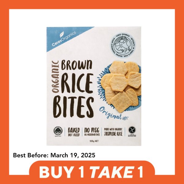 Ceres Organics Brown Rice Bites - Original (100g) - Organics.ph