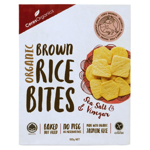 Ceres Organics Brown Rice Bites - Sea Salt & Vinegar (100g) - Organics.ph