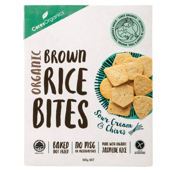 Ceres Organics Brown Rice Bites - Sour Cream & Chives (100g) - Organics.ph