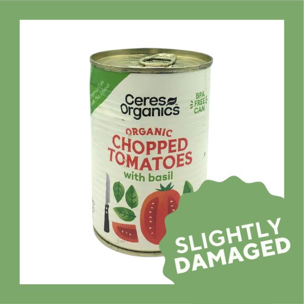 Ceres Organics Chopped Tomatoes With Basil (400g) - Slightly Damaged - Organics.ph