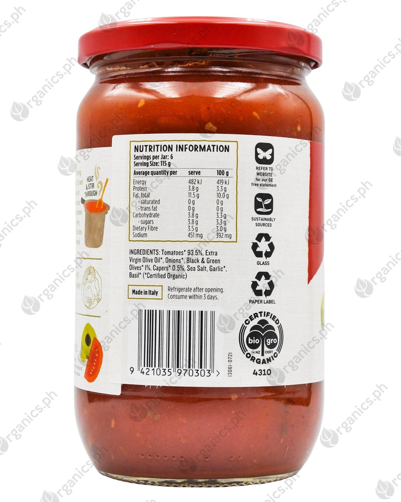 Ceres Organics Pasta Sauce - Tomato Olive Caper (690g) - Slightly Damaged - Organics.ph