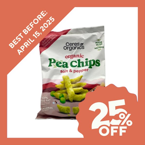 Ceres Organics Pea Chips - Salt & Pepper (100g) - Organics.ph