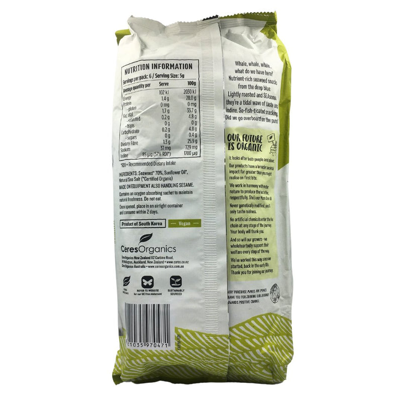 Ceres Organics Seaweed Snack Pack - Original (6 x 5g packs) - Organics.ph