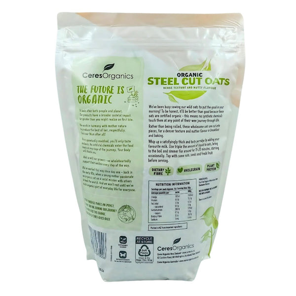 Ceres Organics Wholegrain Oats - Steel Cut (800g) - Organics.ph