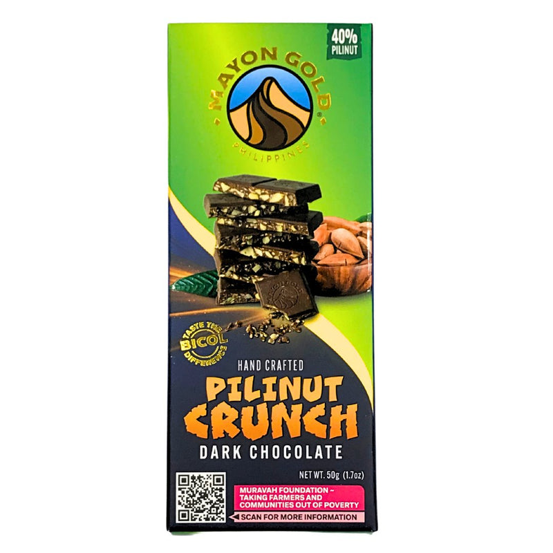 Mayon Gold Dark Chocolate - 40% Pilinut Crunch (50g) - Organics.ph