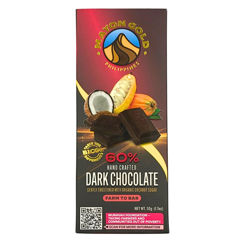 Mayon Gold Dark Chocolate - 60% (50g) - Organics.ph