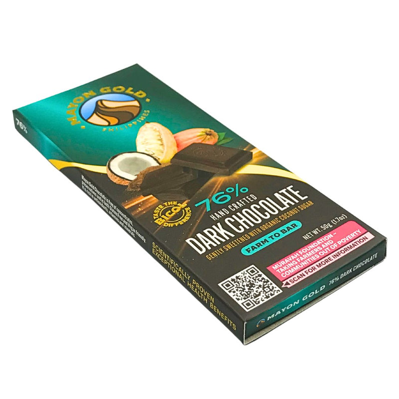 Mayon Gold Dark Chocolate - 76% (50g) - Organics.ph