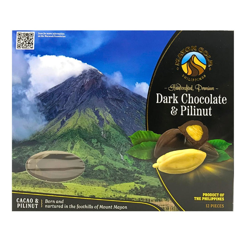 Mayon Gold Dark Chocolate - Cacao & Pilinut 12pc (75g) - Organics.ph