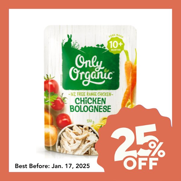 Only Organic Baby Food 10+ months - Chicken Bolognese (170g) - Organics.ph