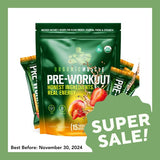 Organic Muscle Superfood Pre-Workout Powder - Strawberry Mango (15 packs x 8g) - Organics.ph