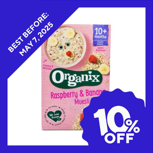 Organix Baby Food 10+ months - Raspberry & Banana Muesli (200g) - Organics.ph