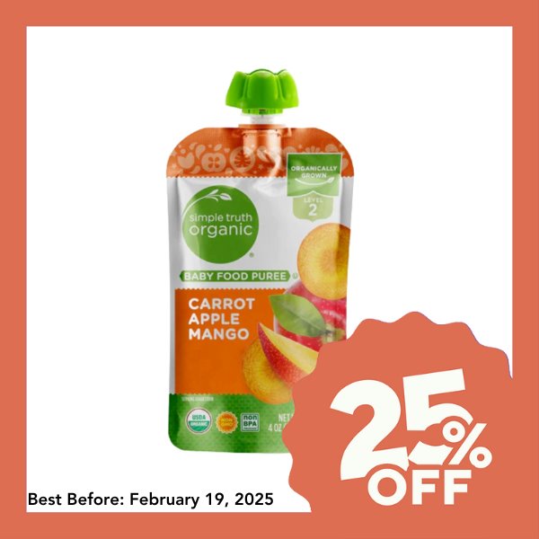 Simple Truth Organic Baby Food Puree Level 2 - Carrot Apple Mango (113g) - Organics.ph