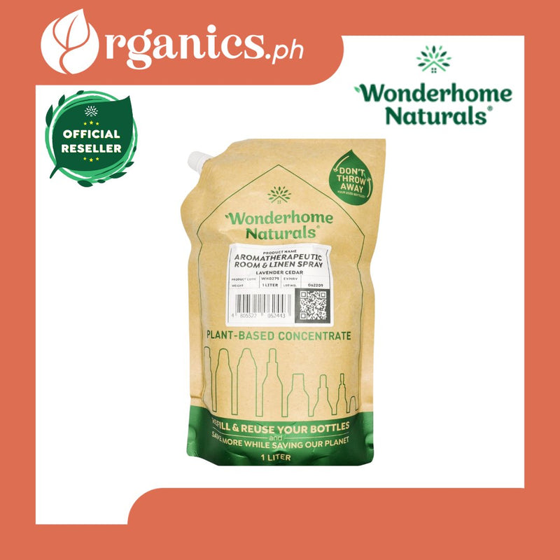 Wonderhome Naturals Aromatherapeutic Room & Linen Spray - Lavender & Cedar - Refill Pack (1 Liter) - Organics.ph
