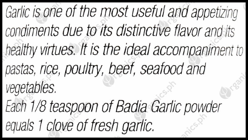 Badia Organic Garlic Powder (85.04g) - Organics.ph