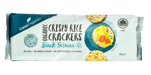 Ceres Organics Crispy Rice Crackers - Black Sesame (100g) - Organics.ph