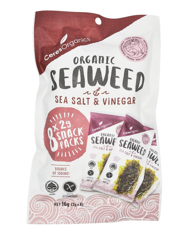 Ceres Organics Seaweed Snack Pack - Sea Salt & Vinegar (8 x 2g packs) - Organics.ph