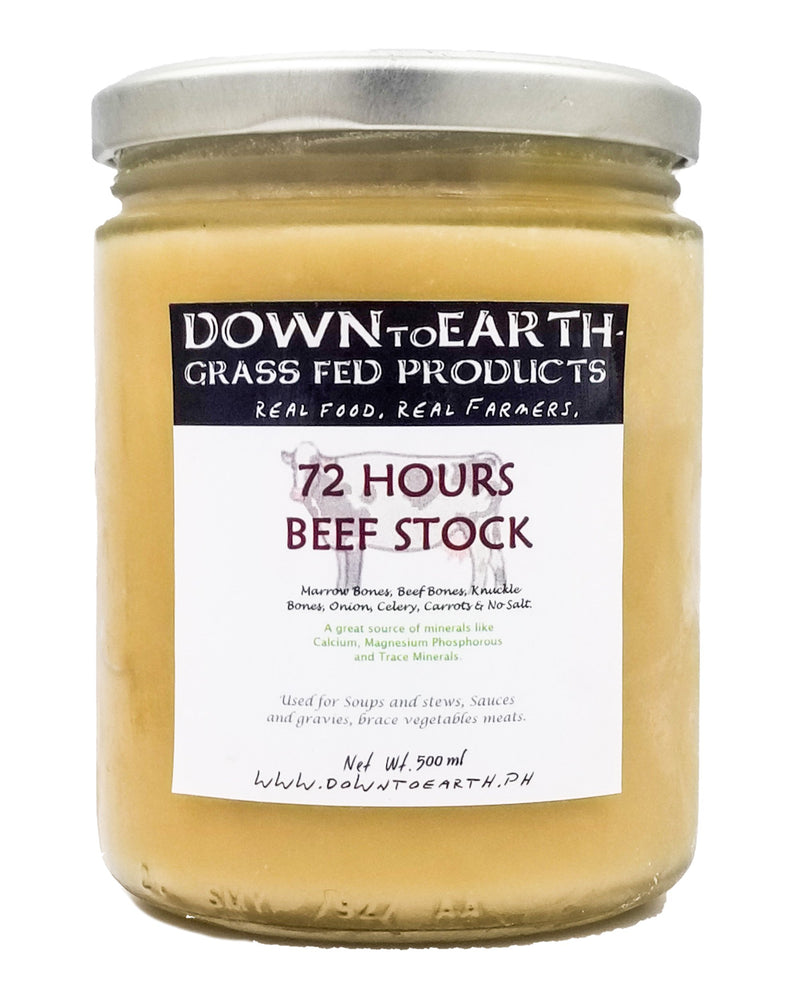 Down to Earth Grass Fed Beef Bone Broth - 72 Hour (500ml) - Organics.ph