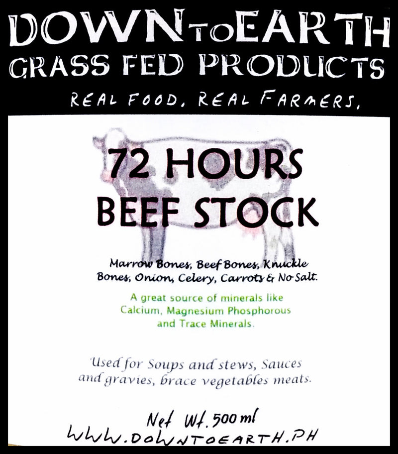 Down to Earth Grass Fed Beef Bone Broth - 72 Hour (500ml) - Organics.ph