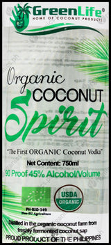 Greenlife Organic Coconut Spirit Vodka Lambanog (750ml) - Organics.ph
