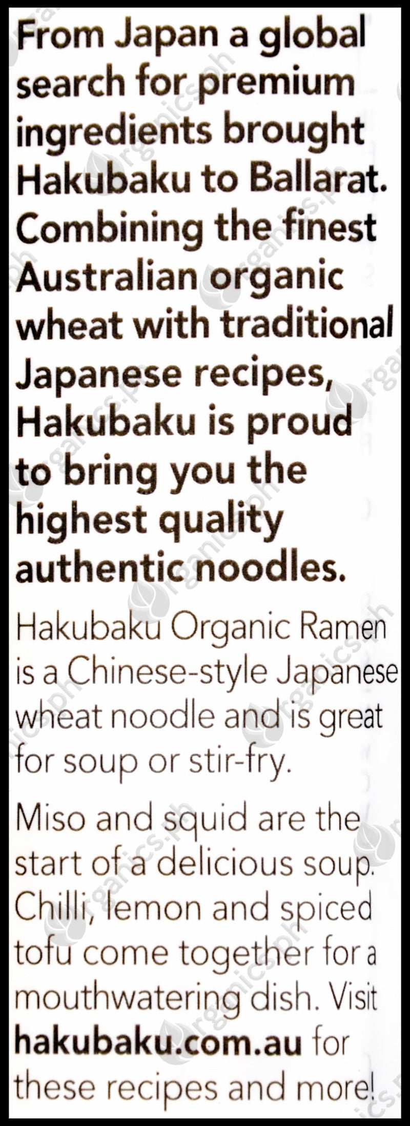 Hakubaku Organic Ramen Noodles (270g) - Organics.ph