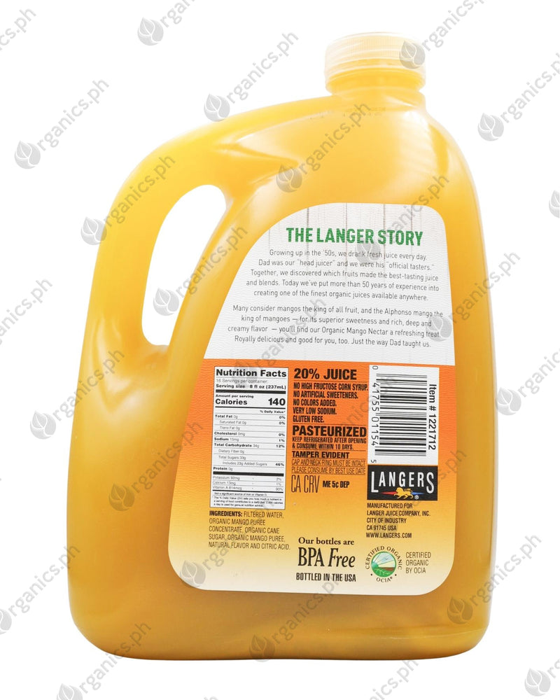 Langers Organic Mango Nectar Juice (3.78L) - Organics.ph