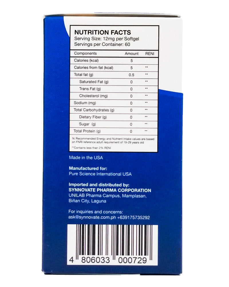 LifeFood Astaxanthin 12mg (60 caps) - Organics.ph