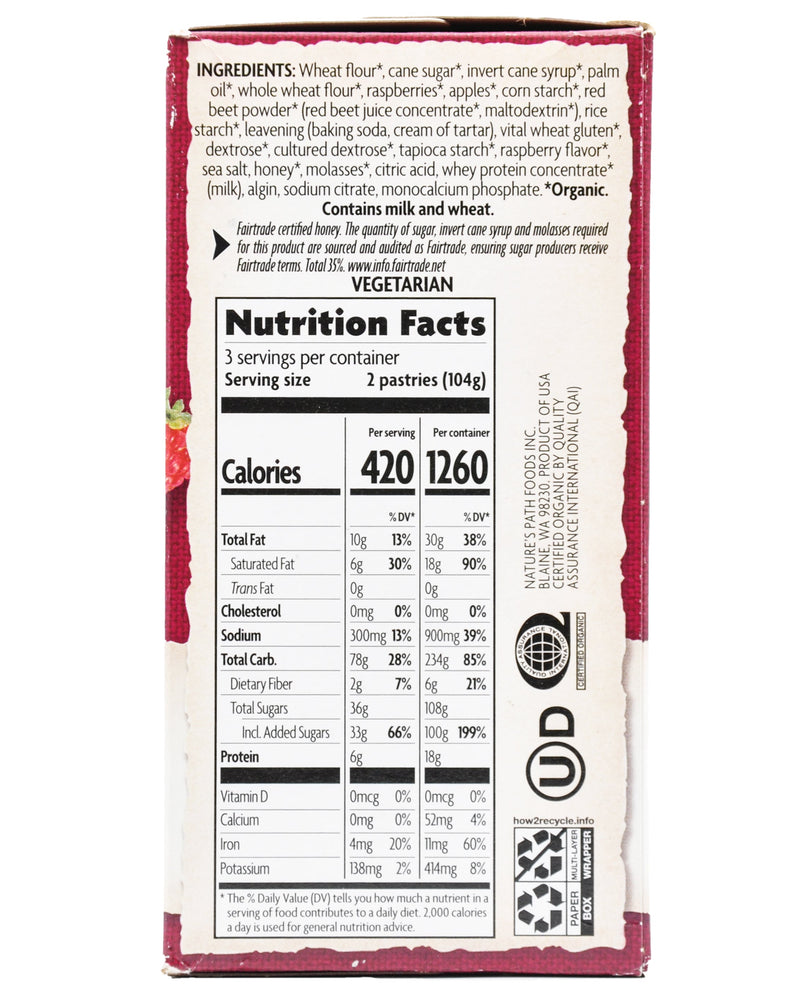 Nature's Path Organic Toaster Pastries - Frosted Razzi Raspberry (312g) - Organics.ph