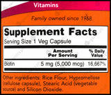 Now Biotin 5000 mcg (120 caps) - Organics.ph