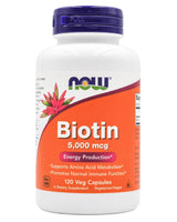 Now Biotin 5000 mcg (120 caps) - Organics.ph