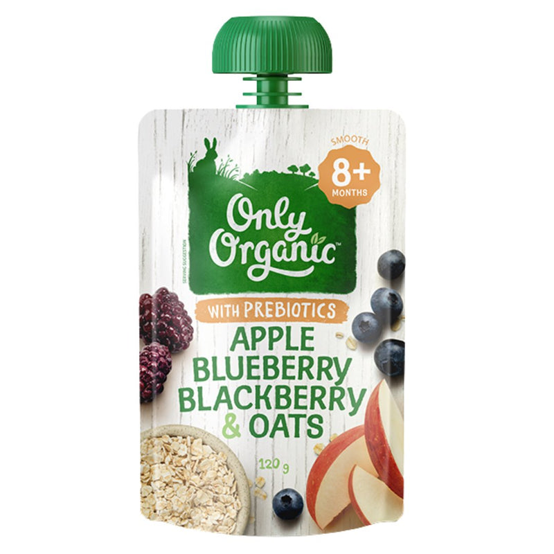 Only Organic Baby Food 8+ months - Apple Blueberry Blackberry & Oats (120g) - Organics.ph