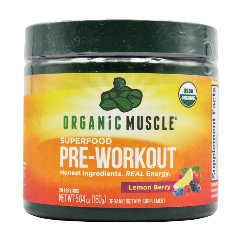 Organic Muscle Superfood Pre-Workout Powder - Lemon Berry (160g) - Organics.ph