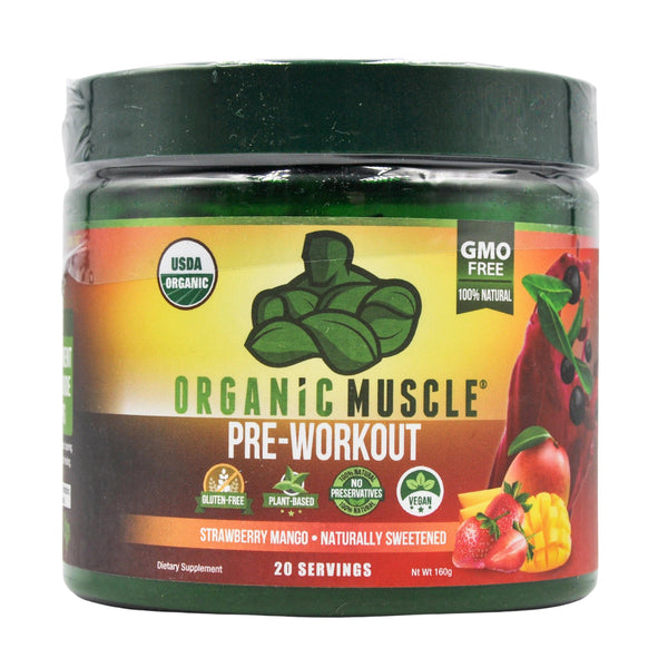 Organic Muscle Superfood Pre-Workout Powder - Strawberry Mango (160g) - Organics.ph