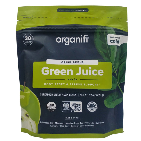 Organifi Green Juice Superfood Powder - Crisp Apple - Resealable Pouch (270g) - Organics.ph