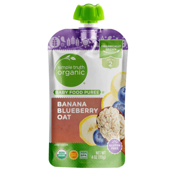 Simple Truth Organic Baby Food Puree Level 2 - Banana Blueberry Oat (113g) - Organics.ph