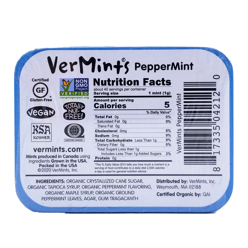 VerMints Organic Mints - Peppermint (40g) - Organics.ph